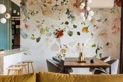 Papier Peint Intissé Photo Pour Salon FLEURS Colorées Feuilles Plantes Nature 270cm x 180cm-Muralo Hot