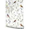 Muralo Papier Peint Intissé Pour Salon OISEAUX Fleurs Feuilles Nature