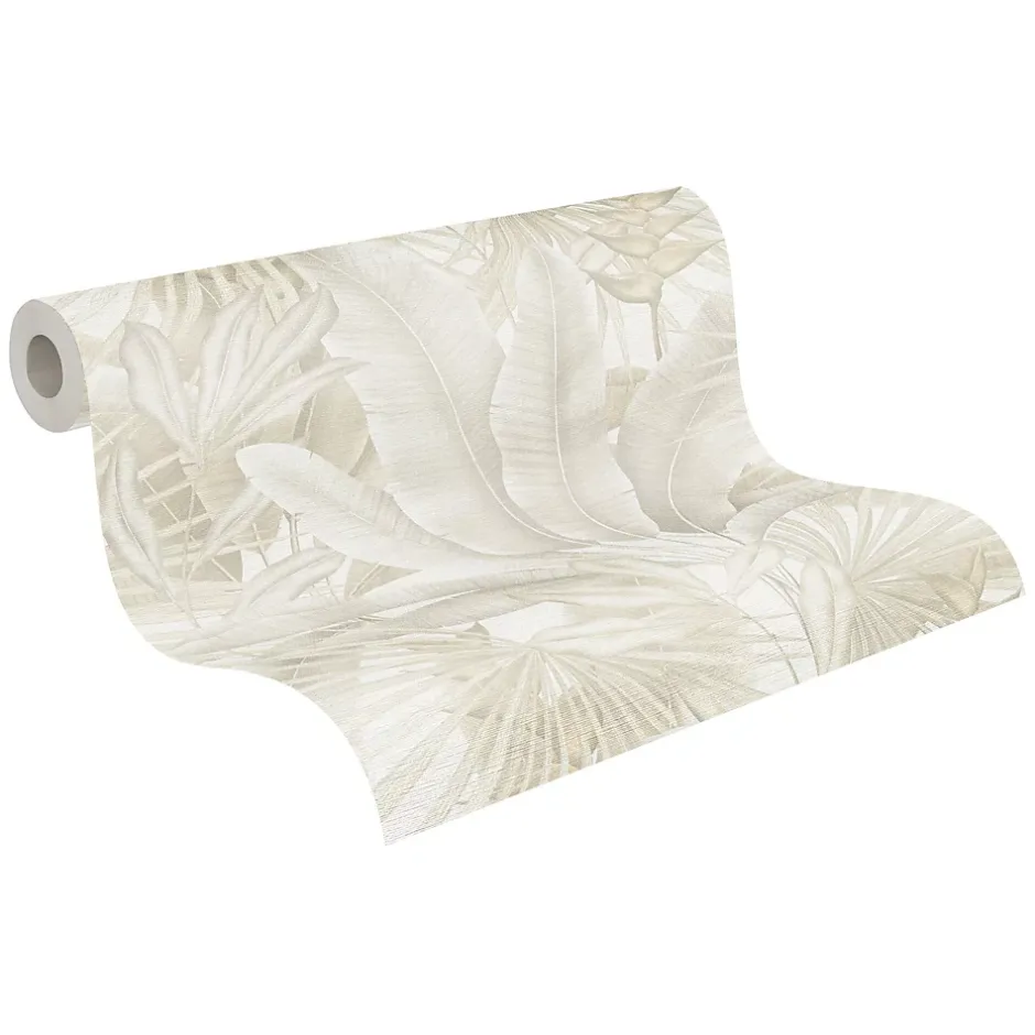 Papier peint intissé vintage feuillage beige mat l.1005 x l.53cm, As Création-A.S. Creation Sale