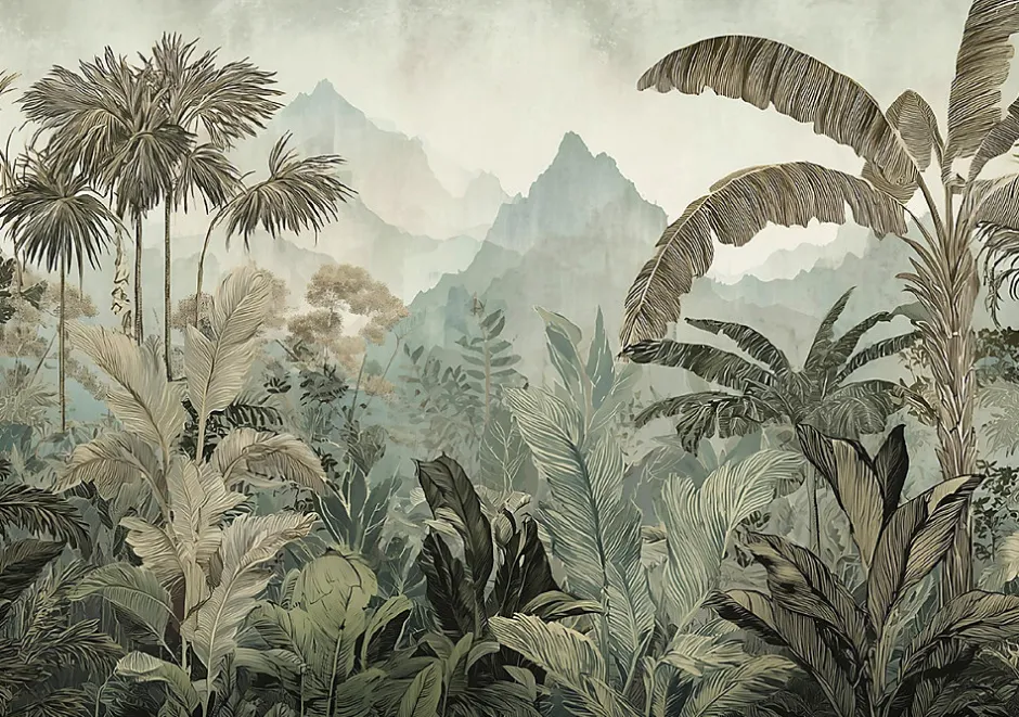 Wallarena Papier Peint Intissé Panoramique Pour Chambre Cuisine Jungle Forêt tropicale 350x250 cm