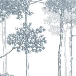 Papier peint panoramique Balade dans les bois, Bleu 150 x 250cm-Acte Déco Discount