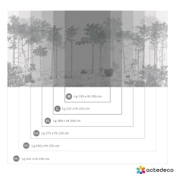 Papier peint panoramique Balade dans les bois, Bleu 150 x 250cm-Acte Déco Discount