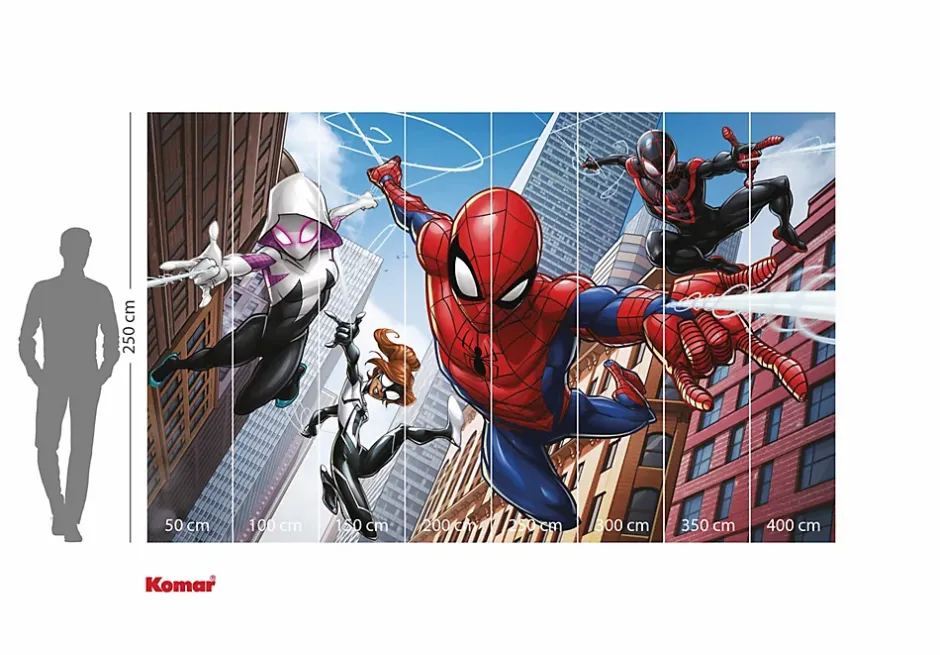 Papier peint panoramique sur intissée de - Marvel Spider-Man Swinging Crew - Taille: 400 x 250 cm-Komar Discount