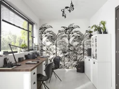 GoodHome Papier peint panoramique Intissé Turman noir et blanc 280 x 159 cm