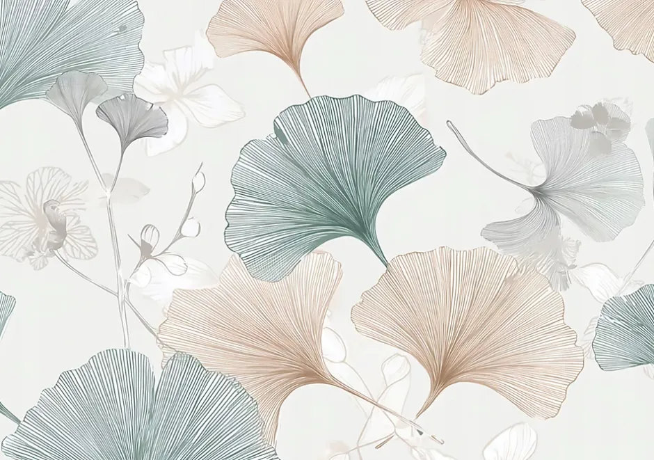 Wallarena Papier Peint Panoramique Intissé Fleur Abstrait Beige - 350x250 cm - Papier Peint Chambre et salon