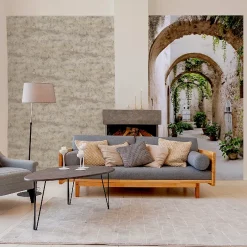 Papier peint panoramique vinyle intissé Reality Iv mat et satiné ruelle, paysage, rue multicolore l.84 x l.53 cm-Lutece