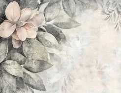 Wallarena Papier Peint Panoramique Intissé Feuilles Fleurs Vintage 250x175 cm - Colle Inclus - Chambre et Salon