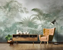 Papier Peint Panoramique Intissé Jungle Feuilles Vert - 250x175 cm - Papier Peint Chambre et salon-Wallarena Discount