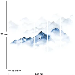 Papier peint panoramique - Yukon - Bleu - intissé : 150g/m² - 5 lés : 240x270cm-99DECO Hot