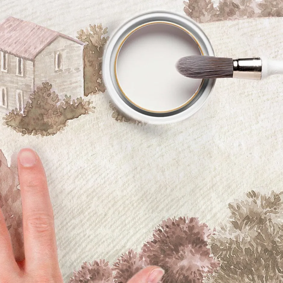 99Deco Papier peint panoramique - Campagne - Rouge - intissé : 150g/m² - 7 lés : 336x270cm