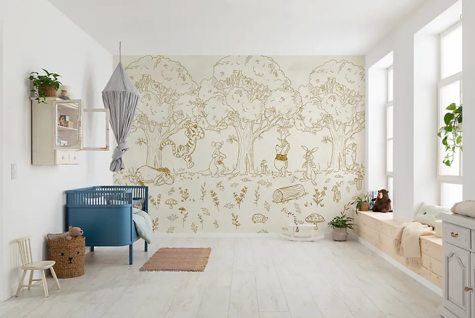 Papier peint panoramique sur intissée de - Disney Winnie the Pooh Outdoors - Taille: 400 x 250 cm-Komar