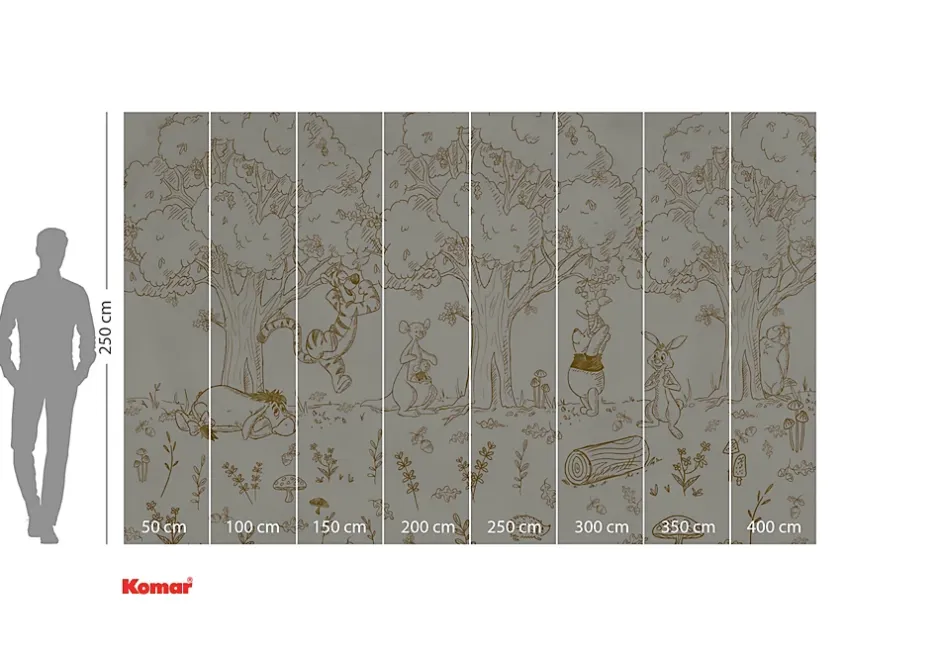 Papier peint panoramique sur intissée de - Disney Winnie the Pooh Outdoors - Taille: 400 x 250 cm-Komar