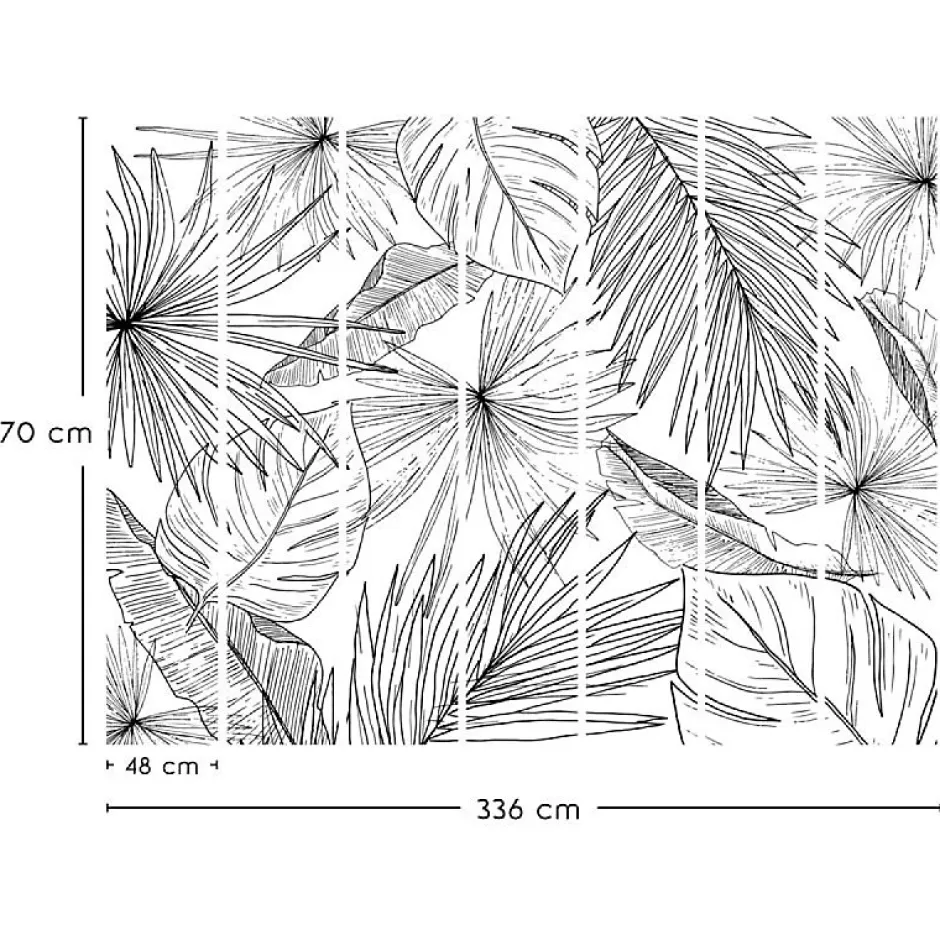 Papier peint panoramique - Lamnar - Noir - intissé : 150g/m² - 7 lés : 336x270cm-99DECO Online