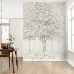 Papier peint panoramique Intissé Sunste gris clair 200 x 280 cm-GoodHome Best