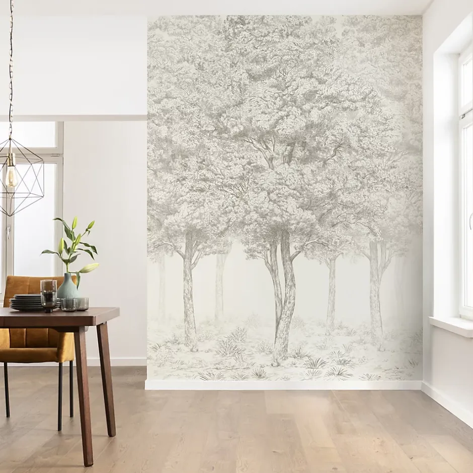 Papier peint panoramique Intissé Sunste gris clair 200 x 280 cm-GoodHome Best