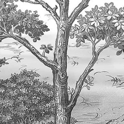 GoodHome Papier peint panoramique Intissé Turcoaz noir et blanc 280 x 159 cm