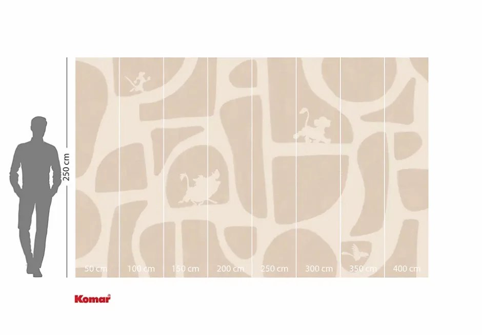 Papier peint panoramique sur intissée de - Disney The Lion King Animals and Shapes - Taille: 400 x 250 cm-Komar