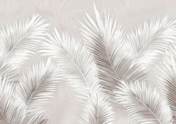 Papier Peint Panoramique Intissé Feuilles Béton Rose - 400x280 cm - Papier Peint Chambre et salon-Wallarena Outlet