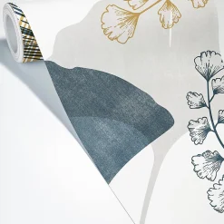 99DECO Papier peint panoramique - Gingko - Multicolore - intissé : 150g/m² - 5 lés : 240x270cm