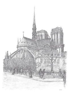 Papier peint panoramique Notre Dame - Noir-Lé Papiers de Ninon Hot