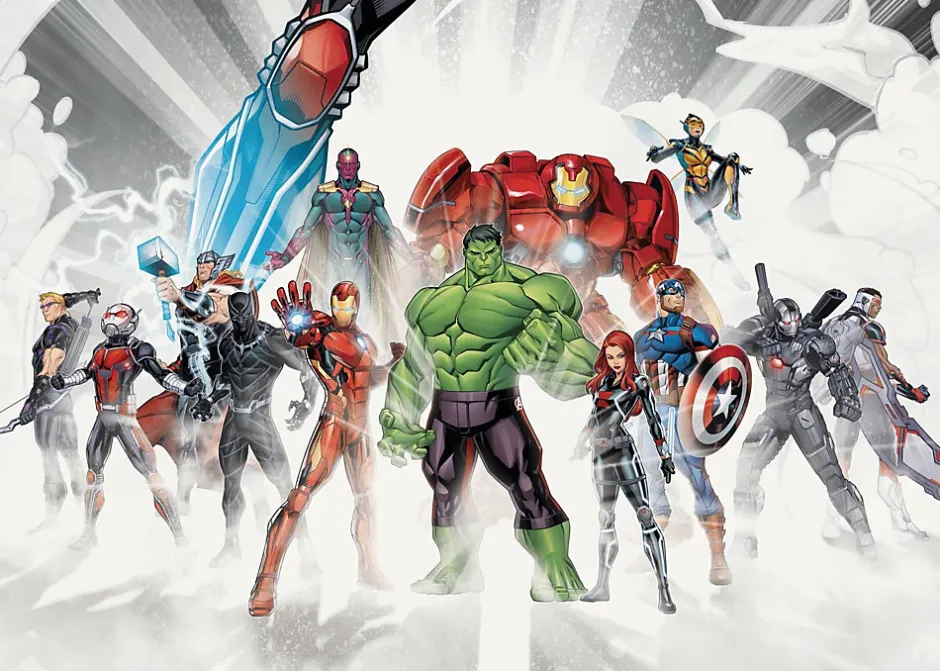 Komar Papier peint panoramique sur intissée de - Marvel Avengers Unite - Taille: 336 x 240 cm