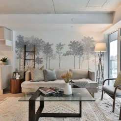 Papier peint panoramique Balade dans les bois, Gris 150 x 250cm-Acte Déco Outlet