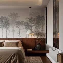 Papier peint panoramique Balade dans les bois, Gris 150 x 250cm-Acte Déco Outlet