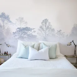 Acte Déco Papier peint panoramique Brumes matinales, Bleu 150 x 250cm