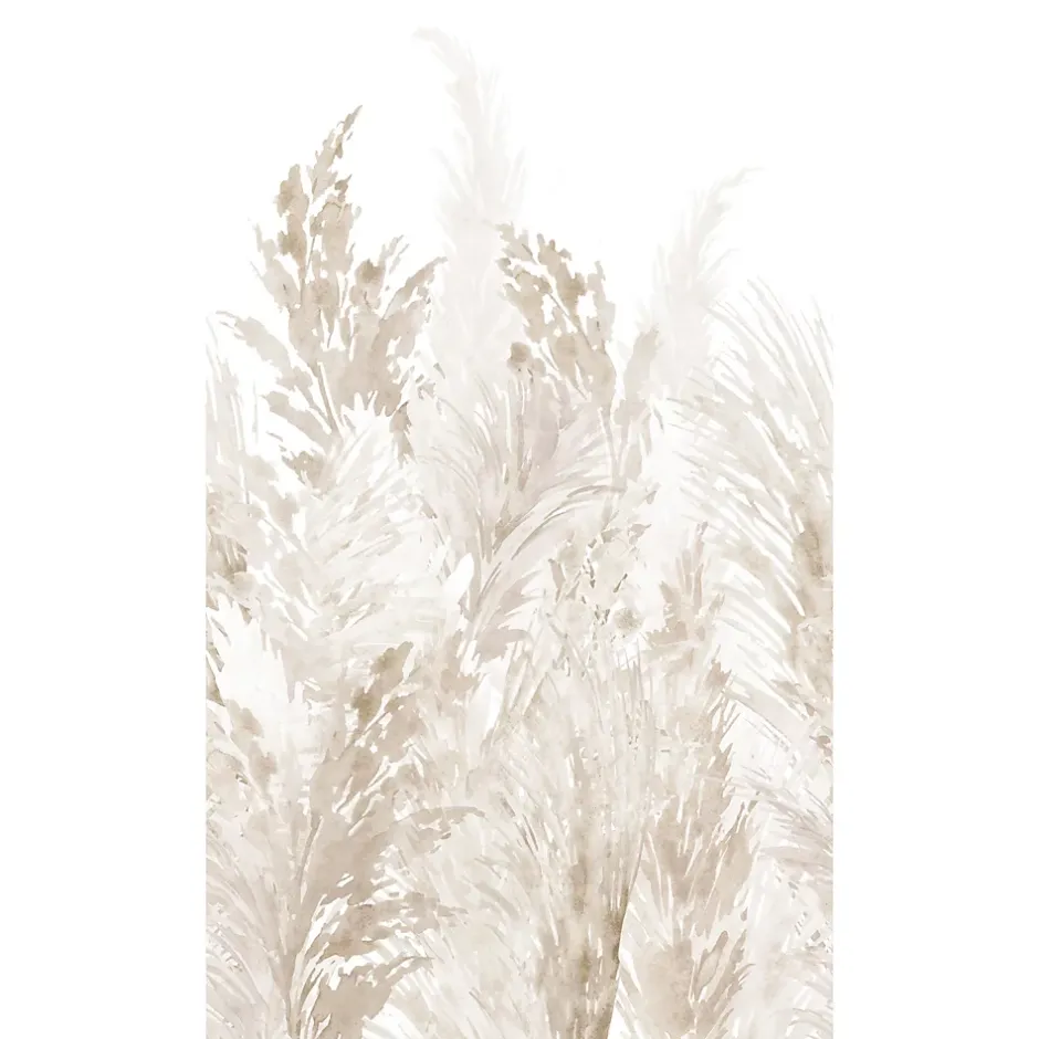 Grandeco Papier peint panoramique intissé pampas beige, 3 lés, L.280 x l.159 cm