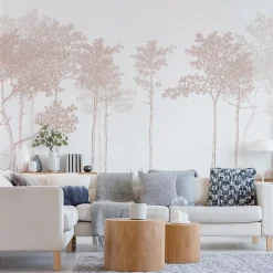 Papier peint panoramique Balade dans les bois, Beige 375 x 250cm-Acte Déco Sale