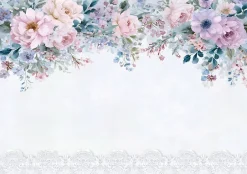 Wallarena Papier Peint Panoramique Intissé Fleurs Suspendu Bleu - 300x210 cm - Papier Peint Chambre et salon