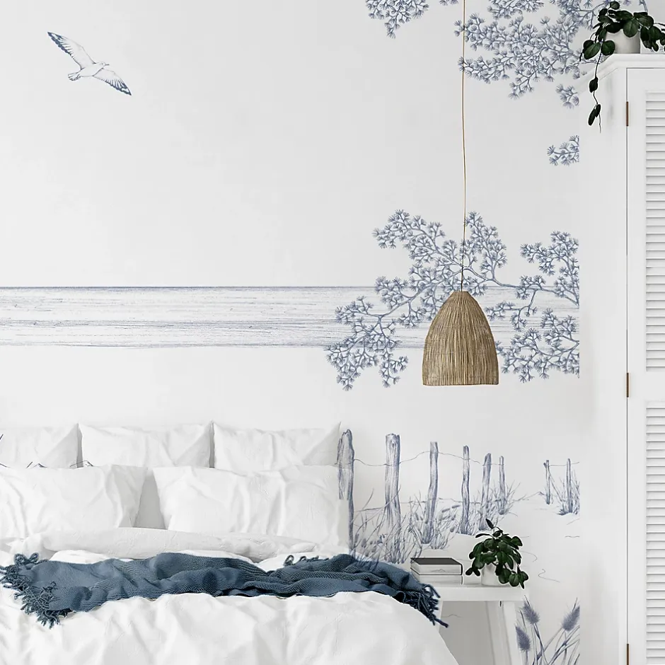 Papier peint panoramique Côtes Sauvages, Bleu 300 x 250cm-Acte Déco Discount