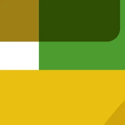 IDPanneaux Papier peint panoramique intissé géométrique superposé, vert, jaune, marron, 4 lés, L.280 x l.200cm