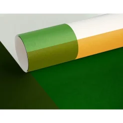IDPanneaux Papier peint panoramique intissé géométrique superposé, vert, jaune, marron, 4 lés, L.280 x l.200cm