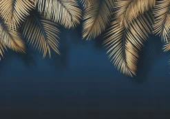 Papier Peint Panoramique Intissé Feuilles Suspendu Bleu - 400x280 cm - Papier Peint Chambre et salon-Wallarena New