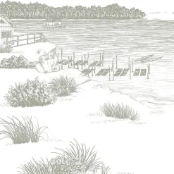 Papier peint panoramique - Cap Ferret - Vert - intissé : 150g/m² - 9 lés : 432x270cm-99DECO Discount