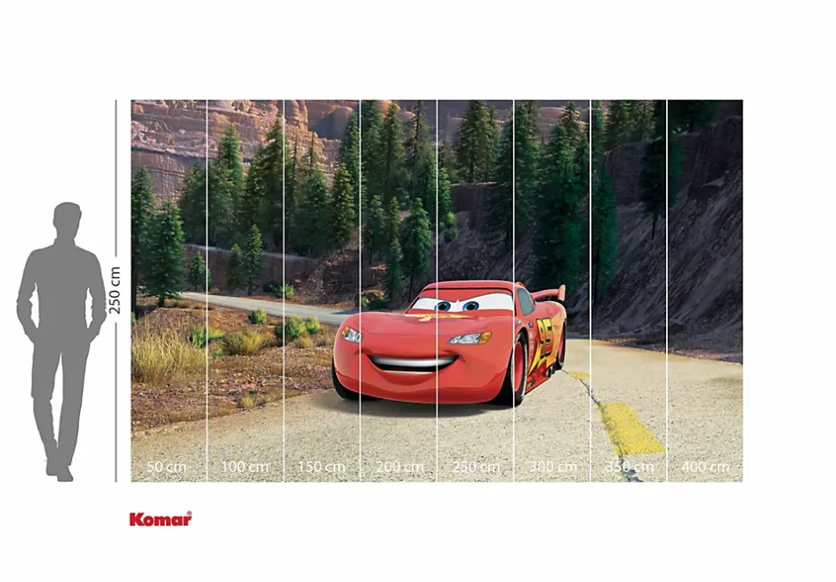 Komar Papier peint panoramique sur intissée de - Disney and Pixar Cars Every Road has a Story - Taille: 400 x 250 cm