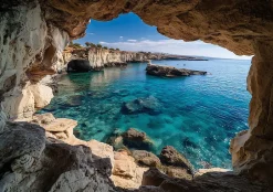 Papier Peint Panoramique Intissé 3D Grotte Brun - 350x250 cm - Papier Peint Chambre et salon-Wallarena Online