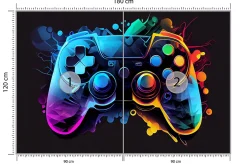 Muralo Papier Peint Photo MANETTE DE JEU Abstraction Pour Chambre D'Adolescent 180cm x 120cm