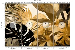 Papier Peint Photo Pour Salon PLANTES Feuilles Tropicales 405cm x 270cm-Muralo Sale