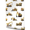 Papier Peint Pour Chambre D'Enfant EXCAVATRICES Voitures De Chantier Jaunes-Muralo Best