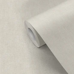 GoodHome Papier peint pré-encollé Easy Roll vinyle intissé uni grège l.53 x L.1005 cm, Coppins