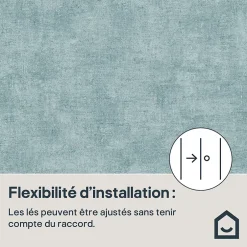 GoodHome Papier peint pré-encollé vinyle intissé uni bleu pailleté Easy Roll Bagatelle l.53 x H.1005 cm