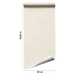GoodHome Papier peint pré-encollé vinyle intissé uni beige Easy Roll Coppins l.53 x H.1005 cm