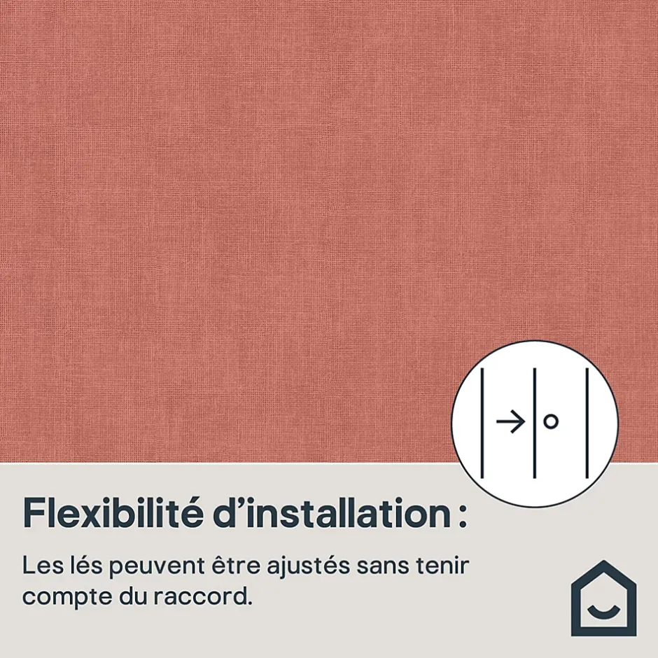 GoodHome Papier peint pré-encollé vinyle intissé uni terracotta Easy Roll Coppins l.53 x H.1005 cm