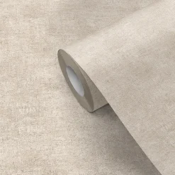 Papier peint pré-encollé vinyle intissé uni Easy Roll Bagatelle beige l.53 x H.1005 cm-GoodHome Best