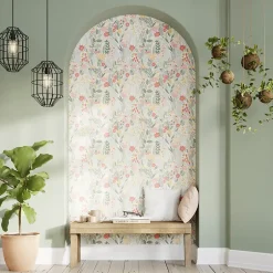 Papier peint pré-encollé vinyle intissé fleuri Easy Roll Aristea multicolore l.53 x H.1005 cm-GoodHome Best