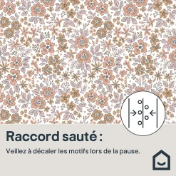 Papier peint pré-encollé vinyle intissé fleuri rose Easy Roll Lovko l.53 x H.1005 cm-GoodHome Best