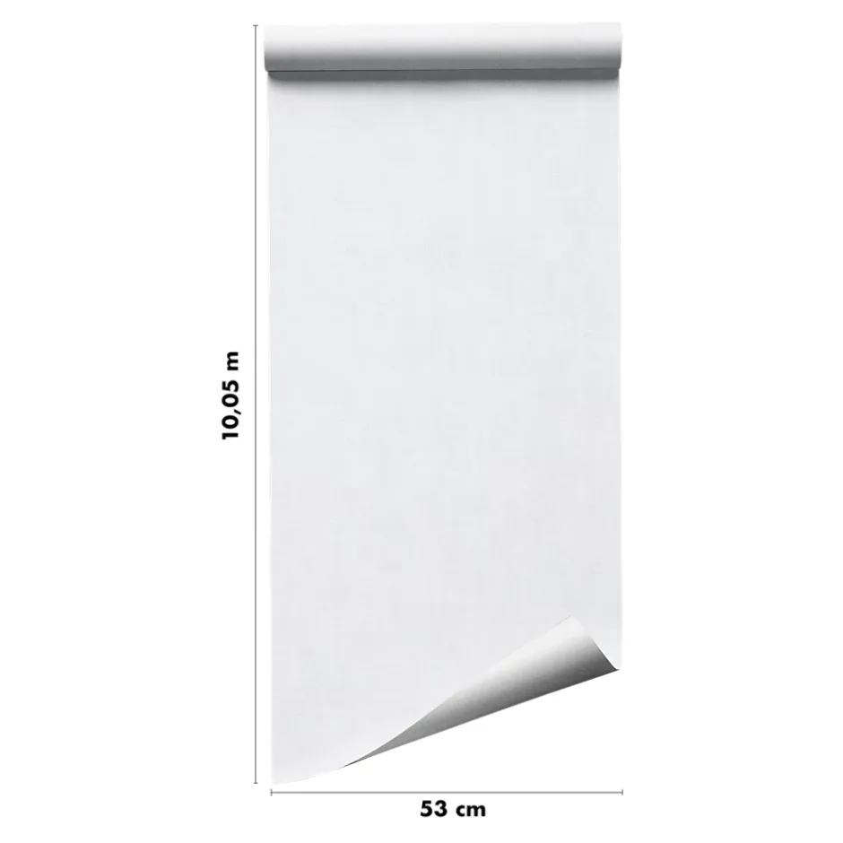 GoodHome Papier peint pré-encollé vinyle intissé uni blanc Easy Roll Coppins l.53 x H.1005 cm