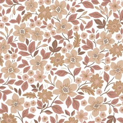 Papier peint pré-encollé vinyle fleuri Easy Roll Aani fleurs terracotta, rose l.53 x H.1005 cm-GoodHome New